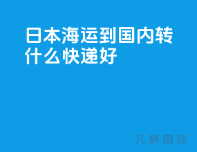 日本海运到国内转什么快递好