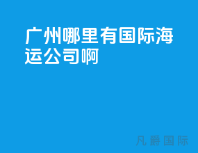 广州哪里有国际海运公司啊