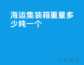 海运集装箱重量多少吨一个