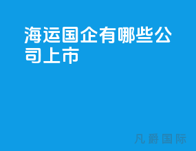 海运国企有哪些公司上市