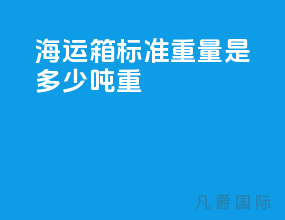 海运箱标准重量是多少吨重