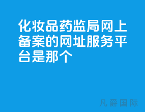 化妆品药监局网上备案的网址服务平台是那个