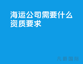 海运公司需要什么资质要求