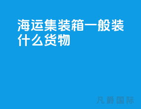 海运集装箱一般装什么货物