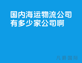 国内海运物流公司有多少家公司啊