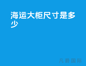 海运大柜尺寸是多少