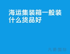 海运集装箱一般装什么货品好