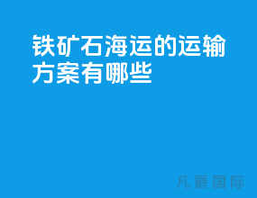 铁矿石海运的运输方案有哪些
