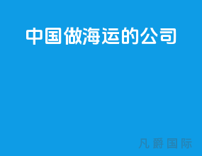 中国做海运的公司