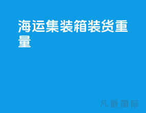海运集装箱装货重量