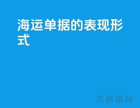 海运单据的表现形式