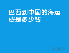 巴西到中国的海运费是多少钱
