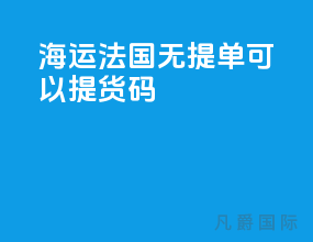海运法国无提单可以提货码