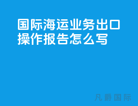 国际海运业务出口操作报告怎么写