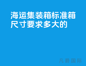 海运集装箱标准箱尺寸要求多大的