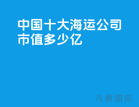 中国十大海运公司市值多少亿
