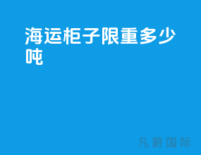 海运柜子限重多少吨