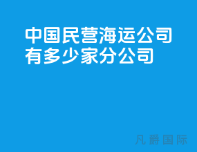 中国民营海运公司有多少家分公司