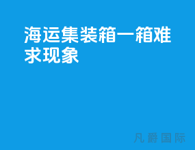 海运集装箱一箱难求现象