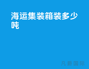 海运集装箱装多少吨
