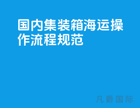 国内集装箱海运操作流程规范