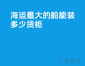 海运最大的船能装多少货柜