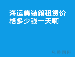 海运集装箱租赁价格多少钱一天啊