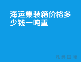 海运集装箱价格多少钱一吨重