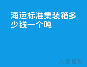 海运标准集装箱多少钱一个吨