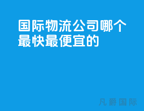 国际物流公司哪个最快最便宜的