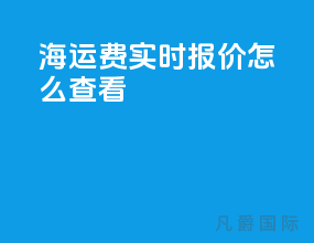 海运费实时报价怎么查看