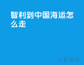 智利到中国海运怎么走