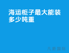 海运柜子最大能装多少吨重