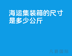 海运集装箱的尺寸是多少公斤