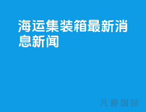 海运集装箱最新消息新闻