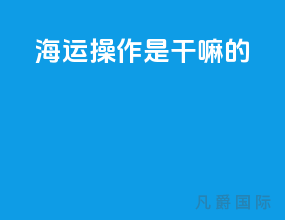 海运操作是干嘛的