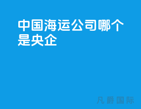 中国海运公司哪个是央企