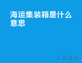 海运集装箱是什么意思