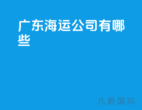 广东海运公司有哪些