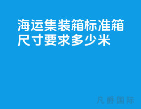 海运集装箱标准箱尺寸要求多少米