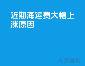 近期海运费大幅上涨原因