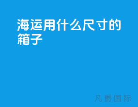 海运用什么尺寸的箱子