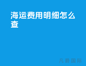 海运费用明细怎么查