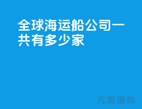 全球海运船公司一共有多少家