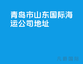 青岛市山东国际海运公司地址