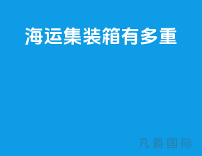 海运集装箱有多重