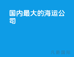 国内最大的海运公司