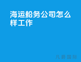 海运船务公司怎么样工作