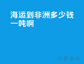 海运到非洲多少钱一吨啊