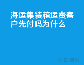 海运集装箱运费客户先付吗为什么